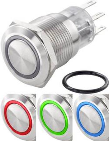 Tlačítkový spínač antivandal TRU COMPONENTS TC-LAS1-AGQ-11E/41RGB/, 250 V/AC, 3 A, nerezová ocel, 1 ks