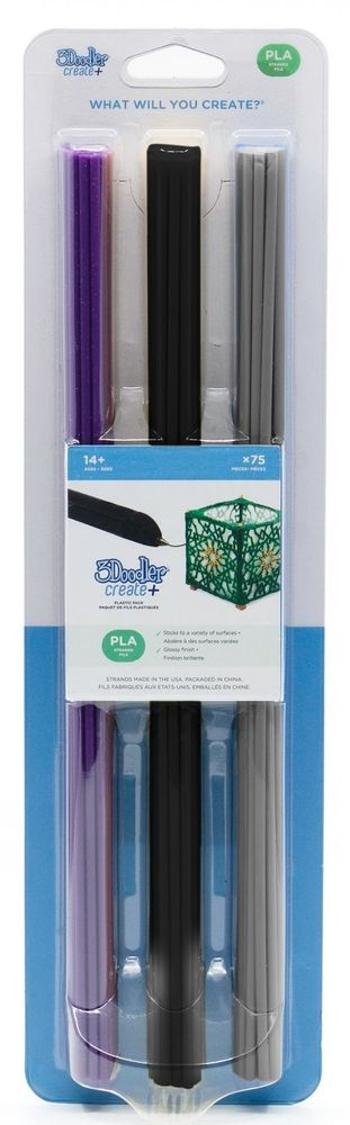 3Doodler náplň PLA pro 3D pero Create+ 75ks - černá, fialová, šedá