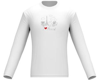 Pánské tričko dlouhý rukáv I Love Paris