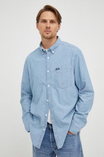 Džínová košile Wrangler pánská, regular, s límečkem button-down