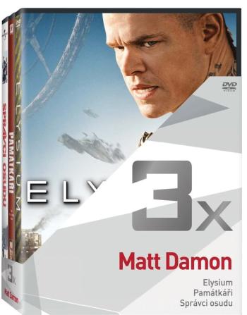 3x Matt Damon (Elysium, Památkáři, Správci osudu) - kolekce (3 DVD)