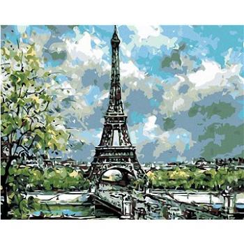 Malování podle čísel - Eiffelovka s jarními stromy (HRAmal00603nad)