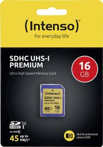 Karta SDHC, 16 GB, Intenso Premium 3421470, Class 10, UHS-I