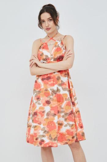 Bavlněné šaty Vero Moda oranžová barva, mini