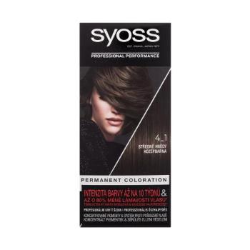 Syoss Permanent Coloration 50 ml barva na vlasy pro ženy 4-1 Medium Brown na barvené vlasy