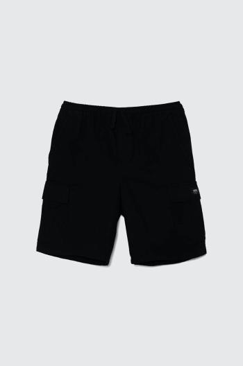 Dětské bavlněné šortky Vans RANGE ELASTIC WAIST CARGO SHORT černá barva, nastavitelný pas