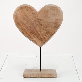 Dřevěná dekorace srdce na podstavci Heart wood - 30*8*43 cm 6H2159M