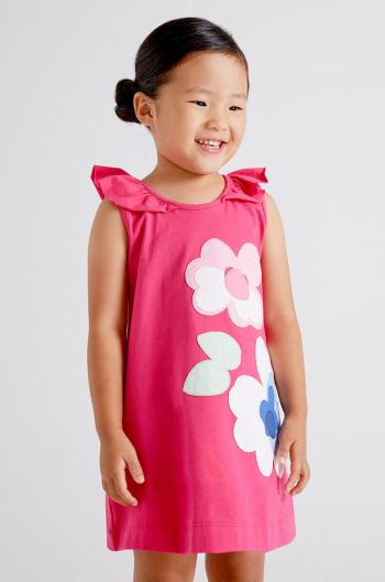 Dětské bavlněné šaty Mayoral růžová barva, mini, jednoduchý