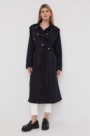 Vlněný kabát Victoria Beckham tmavomodrá barva, přechodný, oversize