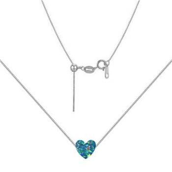 NUBIS® Stříbrný náhrdelník srdce opál - NBS03-OP02