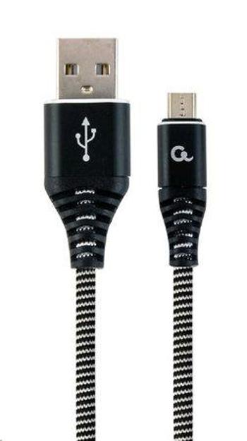 Gembird CC-USB2B-AMmBM-2M-BW USB 2.0 AM na MicroUSB (AM/BM), opletený, 2m, černo-bílý