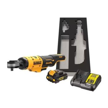 DeWalt ráčna 3/8" 1× 3,0 Ah, nabíječka, PUR vložka pro uložení do vozíku, DCF503L1G-QW