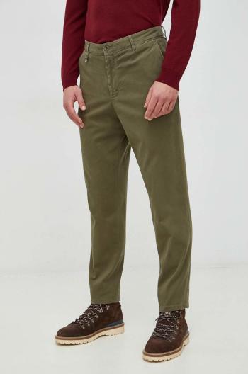 Kalhoty BOSS pánské, zelená barva, jednoduché