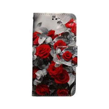 TopQ Pouzdro iPhone SE 2022 knížkové Červené růže mix 75140 (Sun-75140)