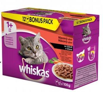 WHISKAS kapsa  KLASICKÝ výběr/ mrkev ve šťávě - 24x100g