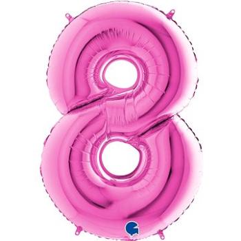 Foliový balónek, 102cm, číslice "8", růžový (8053904660186)
