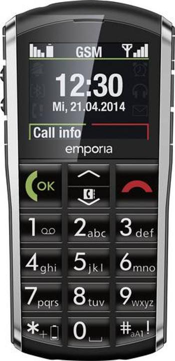 Emporia Pure telefon pro seniory nabíjecí stanice, tlačítko SOS černá