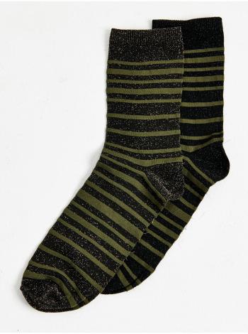 Zeleno-černé pruhované ponožky CAMAIEU
