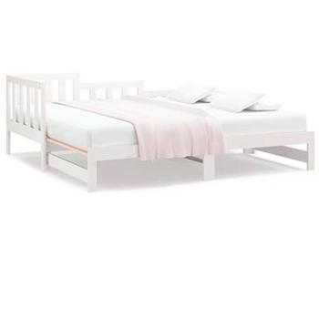Výsuvná postel bílá 2× (90 × 200) cm masivní borovice, 820742 (820742)
