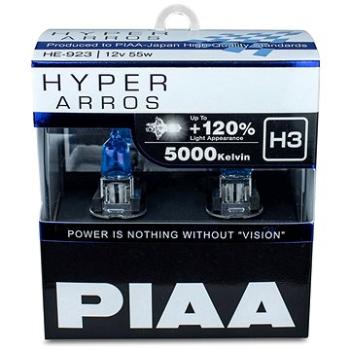 PIAA Hyper Arros 5000K H3 + 120%. jasně bílé světlo o teplotě 5000K, 2ks (HE-921)