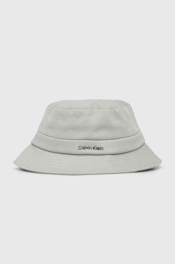 Bavlněná čepice Calvin Klein šedá barva, K60K611872