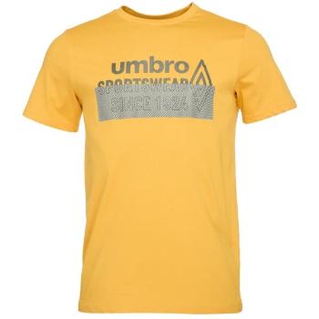 Umbro LINEAR BOX LOGO GRAPHIC TEE Pánské triko, žlutá, velikost