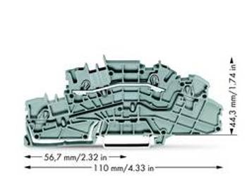 Patrová instalační svorka WAGO 2003-6650, osazení: L, pružinová svorka, 5.20 mm, šedá, 50 ks