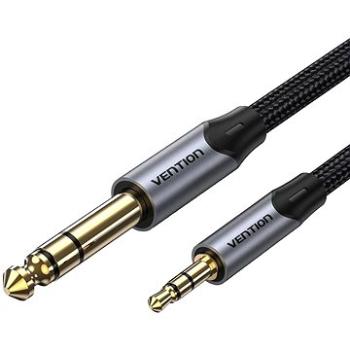 Vention Cotton Braided TRS 3.5mm Male to 6.5mm Male Audio Cable 10M Gray Aluminum Alloy Type  (BAUHL)