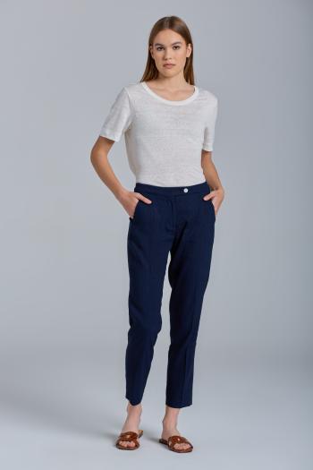 KALHOTY GANT D2. STRETCH LINEN TAPERED PANTS modrá 46