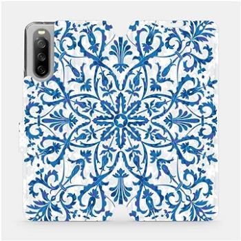 Flip pouzdro na mobil Sony Xperia 10 III - ME01P Modré květinové vzorce (5903516727728)