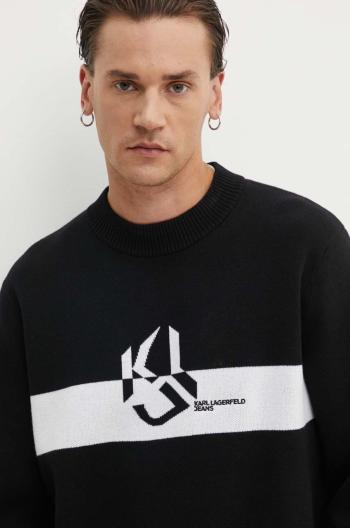 Bavlněný svetr Karl Lagerfeld Jeans černá barva, lehký, 245D2000