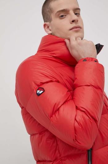 Péřová bunda Superdry pánská, červená barva, zimní