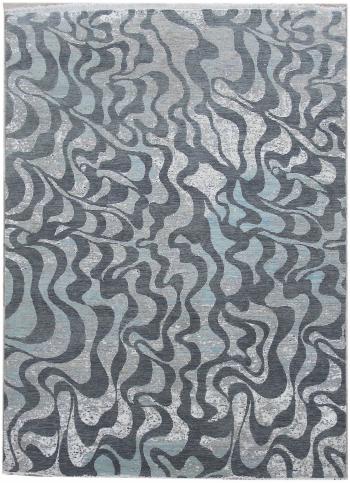 Diamond Carpets koberce Ručně vázaný kusový koberec Diamond DC-M1 Grey/aqua - 365x457 cm Šedá