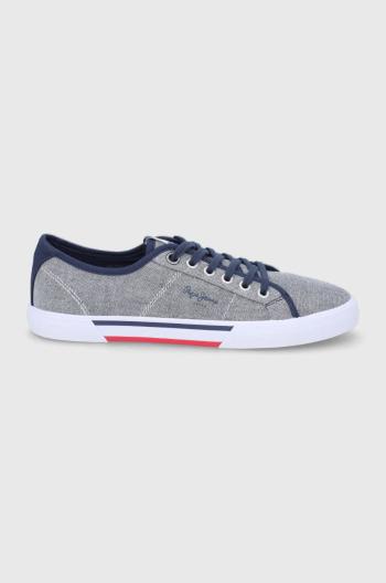 Tenisky Pepe Jeans Brady Men Chambray pánské, šedá barva