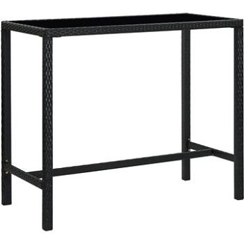 Zahradní barový stůl černý 130 × 60 × 110 cm polyratan a sklo, 313461 (313461)