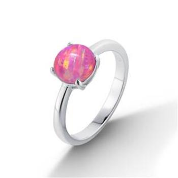 NUBIS® Stříbrný prsten s růžovým opálem - velikost 50 - NB-5083-50