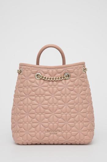Kožený batoh Kate Spade dámský, růžová barva, malý, hladký