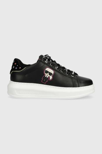 Kožené sneakers boty Karl Lagerfeld KL62547 KAPRI černá barva