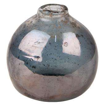Skleněná šedá kulatá foukaná váza Sandy - Ø10*10 cm 6GL4286