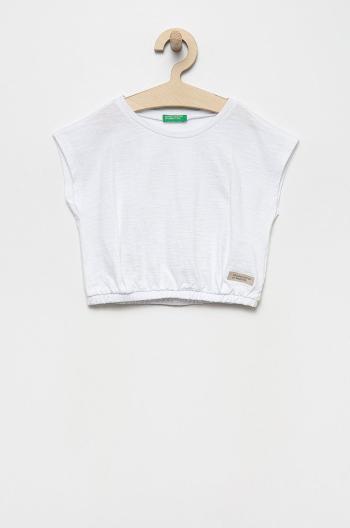 Dětské bavlněné tričko United Colors of Benetton bílá barva