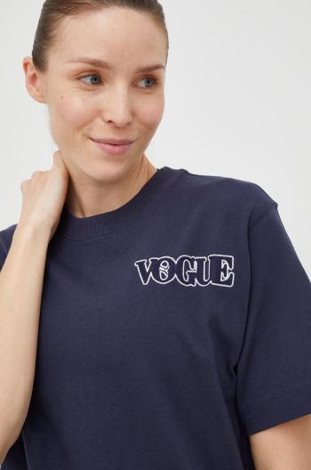 Bavlněné tričko Puma X Vogue tmavomodrá barva