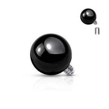 Šperky4U Ozdobná černá kulička k dermálu - MD015K-04