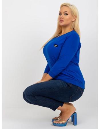 Dámská halenka s výstřihem do V plus size SYDNE tmavě modrá  