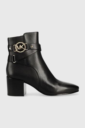 Kožené kotníkové boty MICHAEL Michael Kors Rory dámské, černá barva, na podpatku
