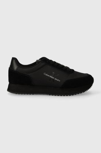 Sneakers boty Calvin Klein Jeans RETRO RUNNER LOW LACE NY ML černá barva, YW0YW01326