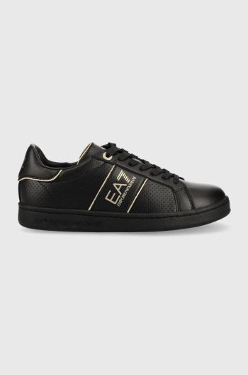Kožené sneakers boty EA7 Emporio Armani Classic Perf černá barva