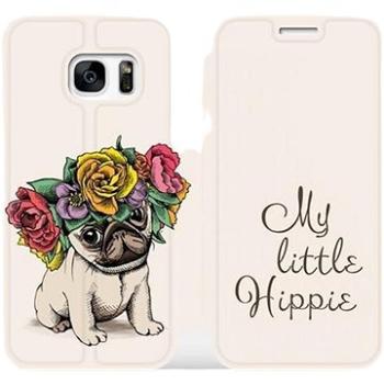 Flipové pouzdro na mobil Samsung Galaxy S7 Edge - M039P Mopsík My Little Hippie (5903226047512)