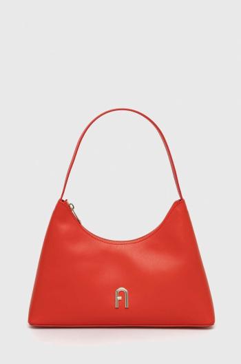 Kožená kabelka Furla červená barva