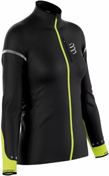 Compressport Hurricane Windproof Flash W Black/Fluo Yellow M Běžecká bunda