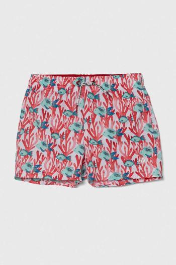 Dětské plavkové šortky Pepe Jeans FISHCORAL SWIMSHORT červená barva